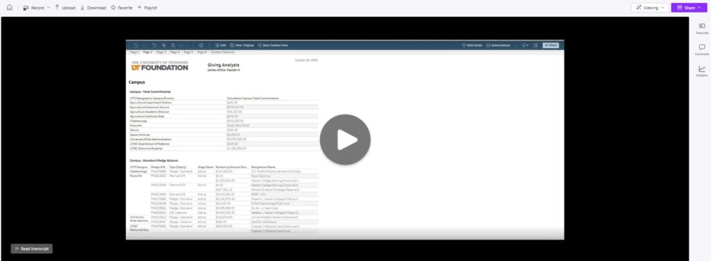 Giving Analysis Dashboard